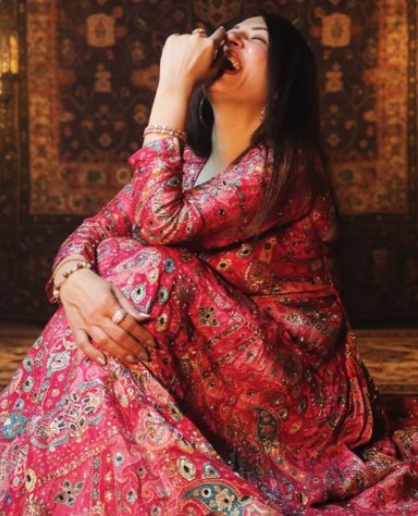 Rani pink paisley silk set